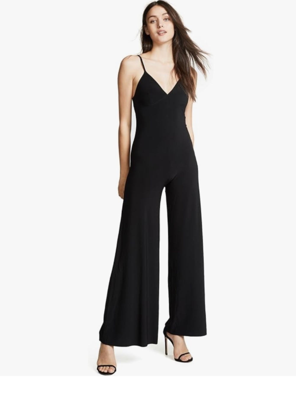 Norma Kamali Black Wide Leg Slip Jumpsuit Women’s SMALL